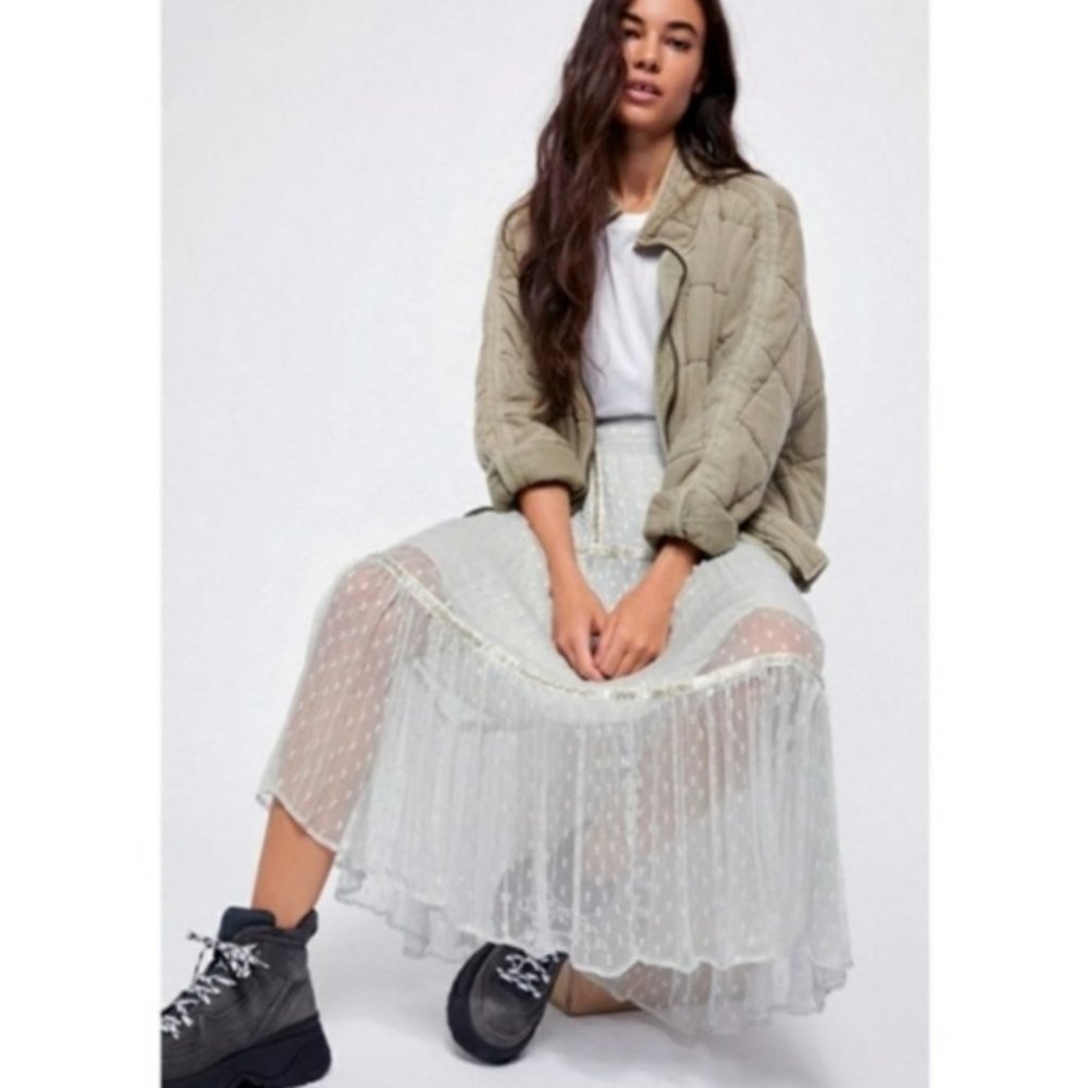 Free People Ella Midi Skirt Size 2 NWT - Picture 10 of 13